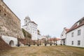 Fortress Feste Oberhaus in the three rivers city Passau with medieval castle courtyard view architecture walls towers buildings an