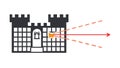 Fortress Force Field: Castle Protection and Advanced Defense Icon, vector design Generative AI Royalty Free Stock Photo
