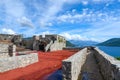 Fortress Kanli Kula (Bloody Tower) on background of bay, Herceg Royalty Free Stock Photo