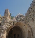 The fortress of the king of the crusaders Richard the Lionheart in northern Cyprus, the 12th century. Royalty Free Stock Photo