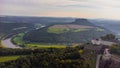 View of KÃÂ¶nigstein Fortress in Saxon Switzerland, National park Saxon Switzerland, Germany Royalty Free Stock Photo