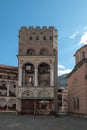 Belfry and clock tower, Rila Monastery, Bulgaria Royalty Free Stock Photo