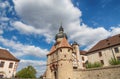 Wurzburg town, Germany. Fortress Marienberg, details. Beautiful sky with clouds Royalty Free Stock Photo