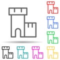 fortress multi color style icon. Simple thin line, outline vector of web icons for ui and ux, website or mobile application Royalty Free Stock Photo