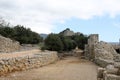 Ruins of the medieval fortress Nimrod Mivtzar Nimrod located in the northern Golan Heights in Israel.