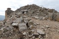 Ruins of the medieval fortress Nimrod Mivtzar Nimrod located in the northern Golan Heights in Israel.