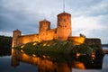 Fortress Olavinlinna in the summer twilight. Savonlinna