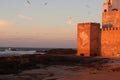 Fortress of the old city of Essaouira on the coast of the atlantic ocean, Morocco Royalty Free Stock Photo