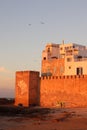 Fortress of the old city of Essaouira on the coast of the atlantic ocean, Morocco Royalty Free Stock Photo