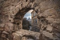 Fortress of the Old Sity Baku, stone frame or defence hole.,Old city wall of Baku Azerbaijan Royalty Free Stock Photo