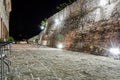 Fortress of old town Budva at night