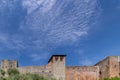 The fortress overlooking the medieval town of Montecarlo, Lucca, Italy, also known as Rocca del Cerruglio