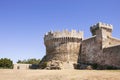 The fortress of Populonia, wall of italian village in Tuscany, Italy, summertime, stock photo.