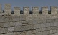 Fortress ruins on Kaliakra cape in Bulgaria Wind turbines Royalty Free Stock Photo