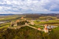 Fortress Rupea in Transylvania. Saxon peasant walled castle between Brasov and Sighisoara