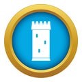 Fortress tower icon blue vector isolated Royalty Free Stock Photo