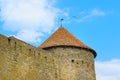 Fortress tower with tiled roof Royalty Free Stock Photo