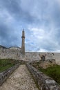 Fortress in Travnik with Mosque and Minarett