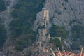 Fortress Mirabela above the city of Omis Royalty Free Stock Photo