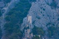 Fortress Mirabela above the city of Omis Royalty Free Stock Photo