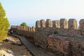 Fortress wall of the Alanya castle in the Old Town Alanya, Turkey