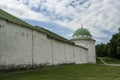 Fortress wall and corner tower of the medieval Ryazan Kremlin