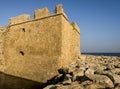 Fortress wall details of Paphos Castle Royalty Free Stock Photo