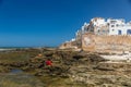 Fortress wall of old Essaouira town on Atlantic ocean coast, Morocco Royalty Free Stock Photo