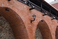 Fortress wall in Riga in snowy winter day Royalty Free Stock Photo