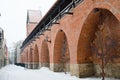 Fortress wall in Riga in winter day Royalty Free Stock Photo