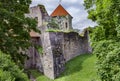 Fortress walls of an ancient castle in the city of Cesis