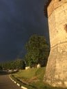 Fortress walls of the Kremlin in Zaraysk Russia