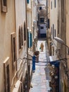 The fortress walls surround the old medina of Essaouira, Morocco Royalty Free Stock Photo