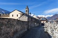 The fortress walls and towers of Aosta Cinta Muraria e Torri Aosta Valle d`aosta Italy