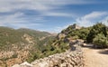 The fortress walls fortress yard and towers of the ruins of the medieval fortress of Nimrod - Qalaat al-Subeiba, located near the