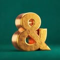 Fortuna Gold Ampersand on Tidewater Green background