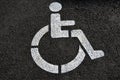 fortunately  parking is reserved for these people. fracture of the spine  leg  spinal cord injury  without barriers Royalty Free Stock Photo