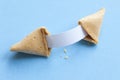 Fortune cookie with blank message Royalty Free Stock Photo