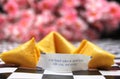 Fortune Cookie With Floral Background Royalty Free Stock Photo