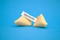 Fortune cookie message Royalty Free Stock Photo