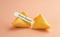 Fortune cookie message Royalty Free Stock Photo