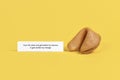 Fortune cookie note saying `Life does not get better by chance, it gets better by change`