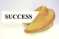 Fortune cookie with success sheet Royalty Free Stock Photo