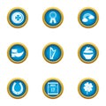 Fortune icons set, flat style