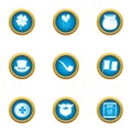 Fortune icons set, flat style