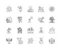 Fortune line icons, signs, vector set, outline illustration concept