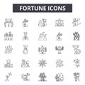 Fortune line icons for web and mobile design. Editable stroke signs. Fortune outline concept illustrations