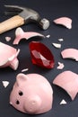 Fortune in a piggy bank business & finance concept