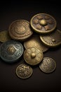 Fortune\'s Charms: Close-Up of Traditional Chinese Lucky Coins