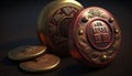 Fortune\'s Charms: Close-Up of Traditional Chinese Lucky Coins